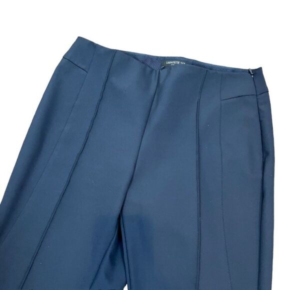 Lafayette 148 Tailored Navy Blue Trousers Raised front Seam Side Zip Size 6 - Picture 2 of 11